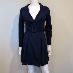 SHEIN Navy Blue Lightweight Belted Jacket Size Small